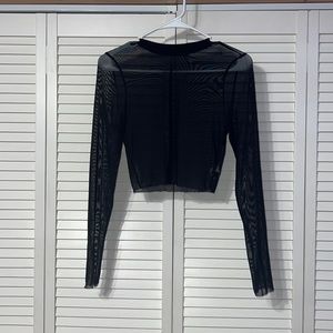 SHEIN Mesh Crop Longsleeve